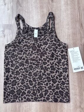 NWT LULULEMON Swiftly Cami Tank Top Mesh True Leopard/Night Brown size 4
